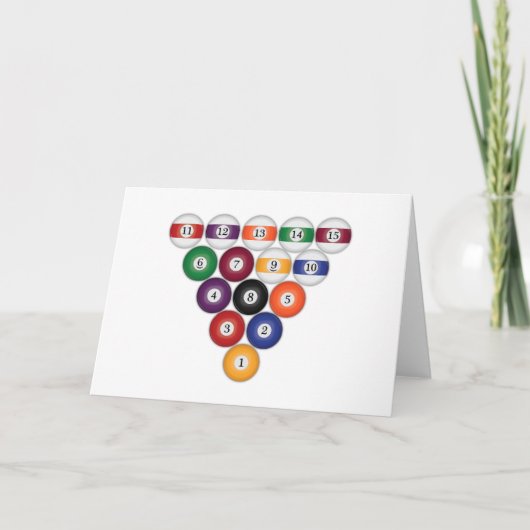 Poolbälle / Billard: Grußkarten Karte (Vorderseite)