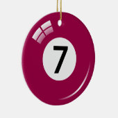 Poolballverzierung der Nr. sieben - Doppeltes Keramik Ornament (Rechts)
