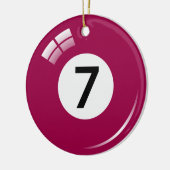 Poolballverzierung der Nr. sieben - Doppeltes Keramik Ornament (Links)