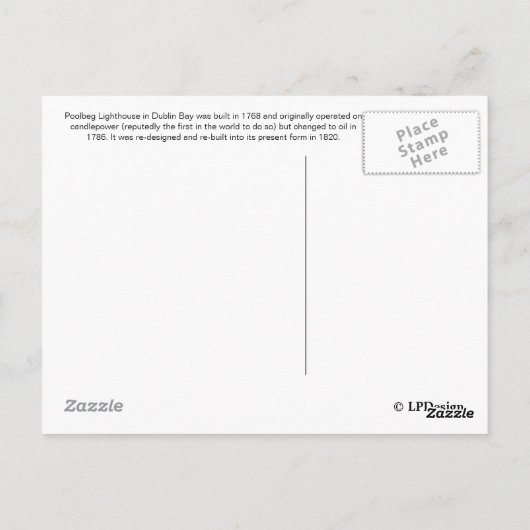Poolbeg Lighthouse, Dublin Bay Postkarte (Rückseite)