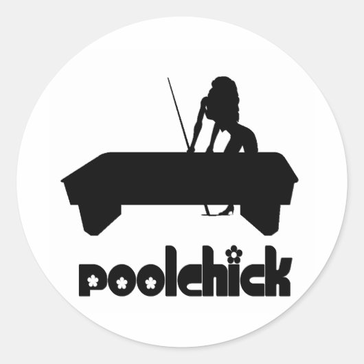 PoolChick-Logo Runder Aufkleber (Vorderseite)