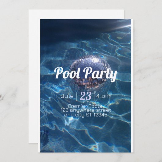 Pooldiskussionsspieler für Party Einladung (Vorne/Hinten)