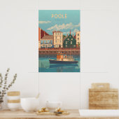 Poole Dorset Seaside Reiseplakat Poster (Küche)
