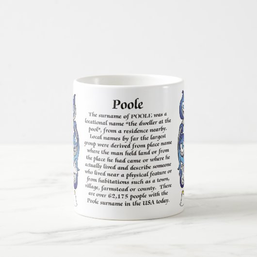 Poole Familien-Wappen Tasse (Mittel)