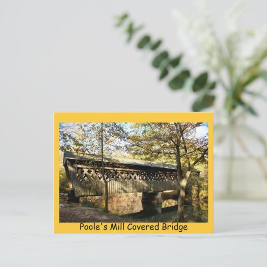 Poole's Mill Covered Bridge Postkarte (Stehend Vorderseite)
