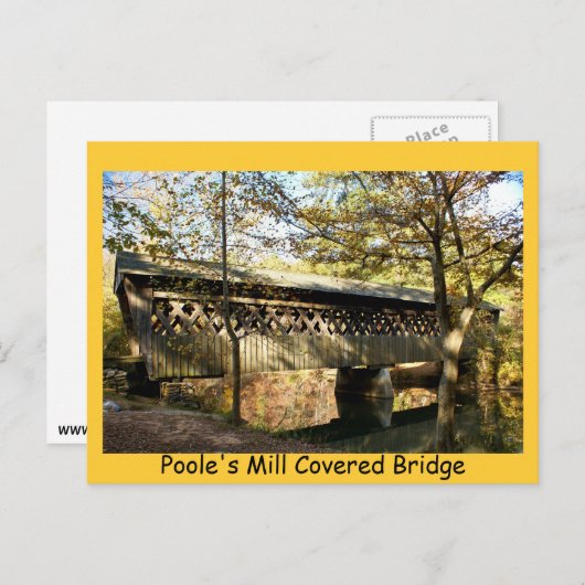 Poole's Mill Covered Bridge Postkarte (Vorne/Hinten)