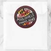 Poolesville Maryland-Flaggengrundierung Runder Aufkleber (Tasche)