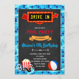 Poolfilm-Antrieb in Party tem Einladung