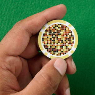 Poolfliesen, braune Mosaikfliesen, geometrisches M Pokerchips