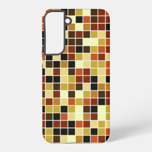 Poolfliesen, braune Mosaikfliesen, geometrisches M Samsung Galaxy Hülle