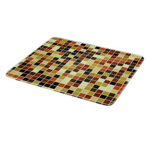 Poolfliesen, braune Mosaikfliesen, geometrisches M Schneidebrett