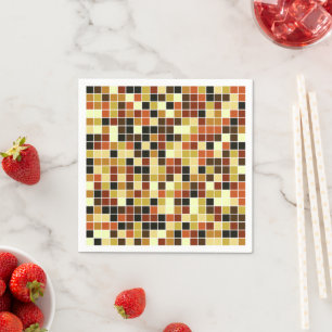 Poolfliesen, braune Mosaikfliesen, geometrisches M Serviette