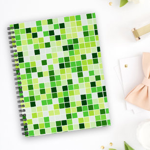 Poolfliesen, Grüne Mosaikfliesen, Geometrisches Mu Notizblock
