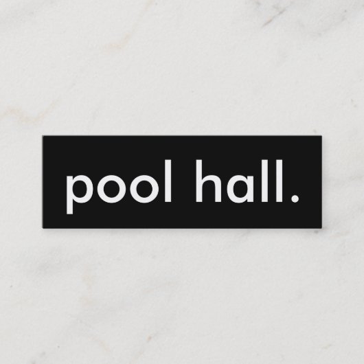 Poolhalle. Mini Visitenkarte (Vorderseite)