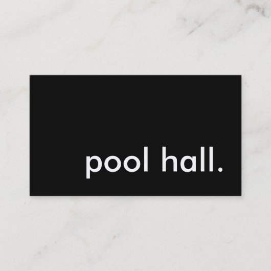 Poolhalle. Visitenkarte (Vorderseite)
