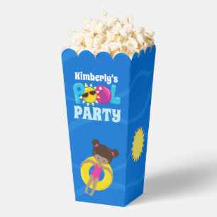 Poolparty Afroamerikanische Mädchen Geburtstag Pop Geschenkschachtel