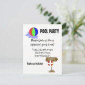 Poolparty Einladung (Stehend Vorderseite)