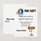 Poolparty Einladung (Vorne/Hinten)