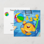 Poolparty Einladung (Vorne/Hinten)