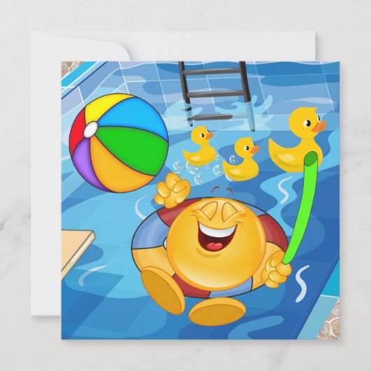 Poolparty Einladung (Vorderseite)
