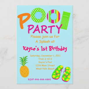 Poolparty Einladung