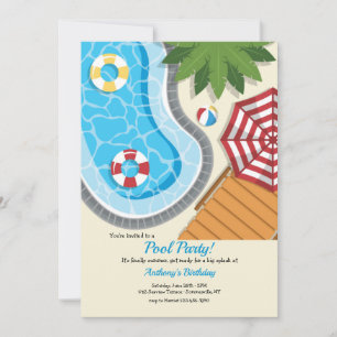 Poolparty Einladung