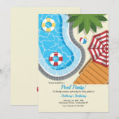 Poolparty Einladung (Vorne/Hinten)
