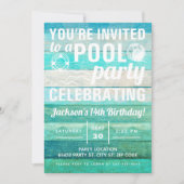 Poolparty Einladung (Vorderseite)
