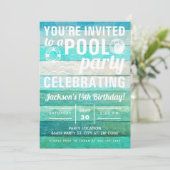 Poolparty Einladung (Stehend Vorderseite)