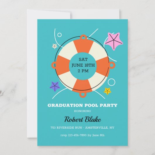 Poolparty Einladung (Vorderseite)
