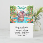 Poolparty Einladung (Stehend Vorderseite)