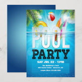 Poolparty Einladung (Vorne/Hinten)