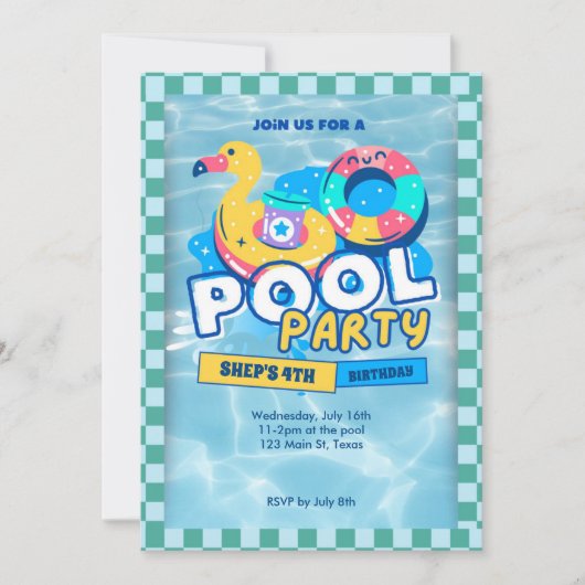 Poolparty-Einladung Einladung (Vorderseite)
