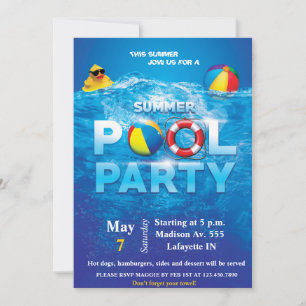 Poolparty-Einladung Einladung