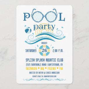 Poolparty-Einladung Einladung