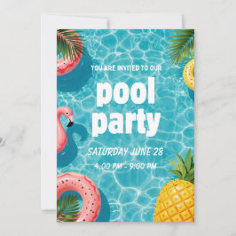 Poolparty-Einladung Flamingo Tropischer Spaß