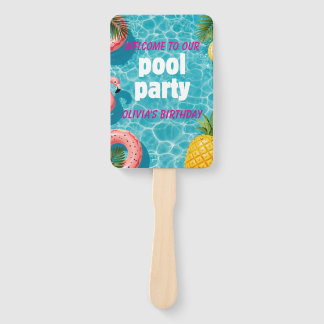 Poolparty-Einladung Flamingo Tropischer Spaß Fächer