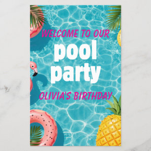 Poolparty-Einladung Flamingo Tropischer Spaß Flyer