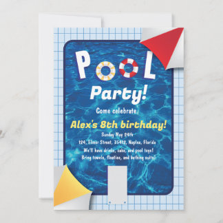 Poolparty-Einladung mit Schwimmfiguren Einladung