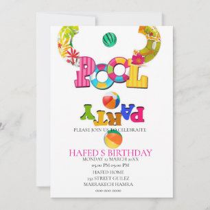 Poolparty-Einladung Poolparty Geburtstagseinladung Einladung