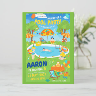 Poolparty-Einladung Spritz Spratz Pool-Geburtstag  Einladung