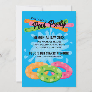 Poolparty-Einladungen Einladung