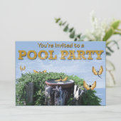 Poolparty-Einladungen Einladung (Stehend Vorderseite)