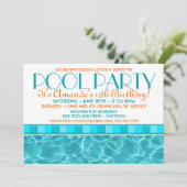 Poolparty-Einladungen Einladung (Stehend Vorderseite)