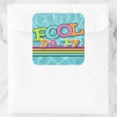 Poolparty-Feier Quadratischer Aufkleber (Tasche)