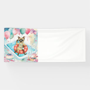 Poolparty für Katzenliebhaber Banner
