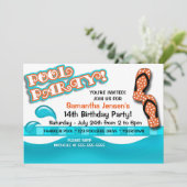 Poolparty-Geburtstag Einladung (Stehend Vorderseite)