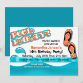 Poolparty-Geburtstag Einladung (Vorne/Hinten)