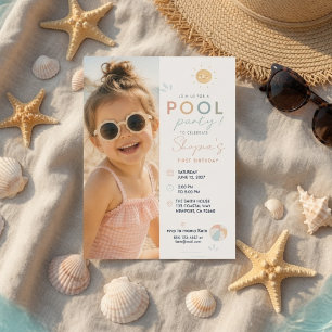 Poolparty-Geburtstag mit Foto Sommer Einladung