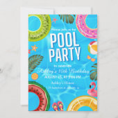 Poolparty-Geburtstagseinladung Einladung (Vorderseite)
